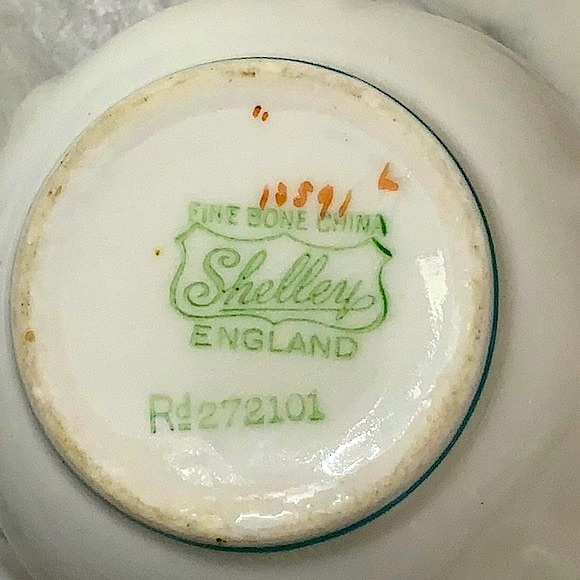 BLUE ROCK BY SHELLEY CUP & SAUCER SET VINTAGE ENGLAND FINE BONE CHINA - Picture 13 of 16